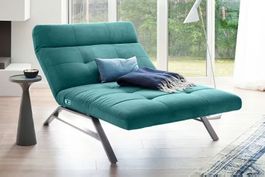 RELAXLIEGE - Chaiselongue  Samtstoff - Smaragdgrün