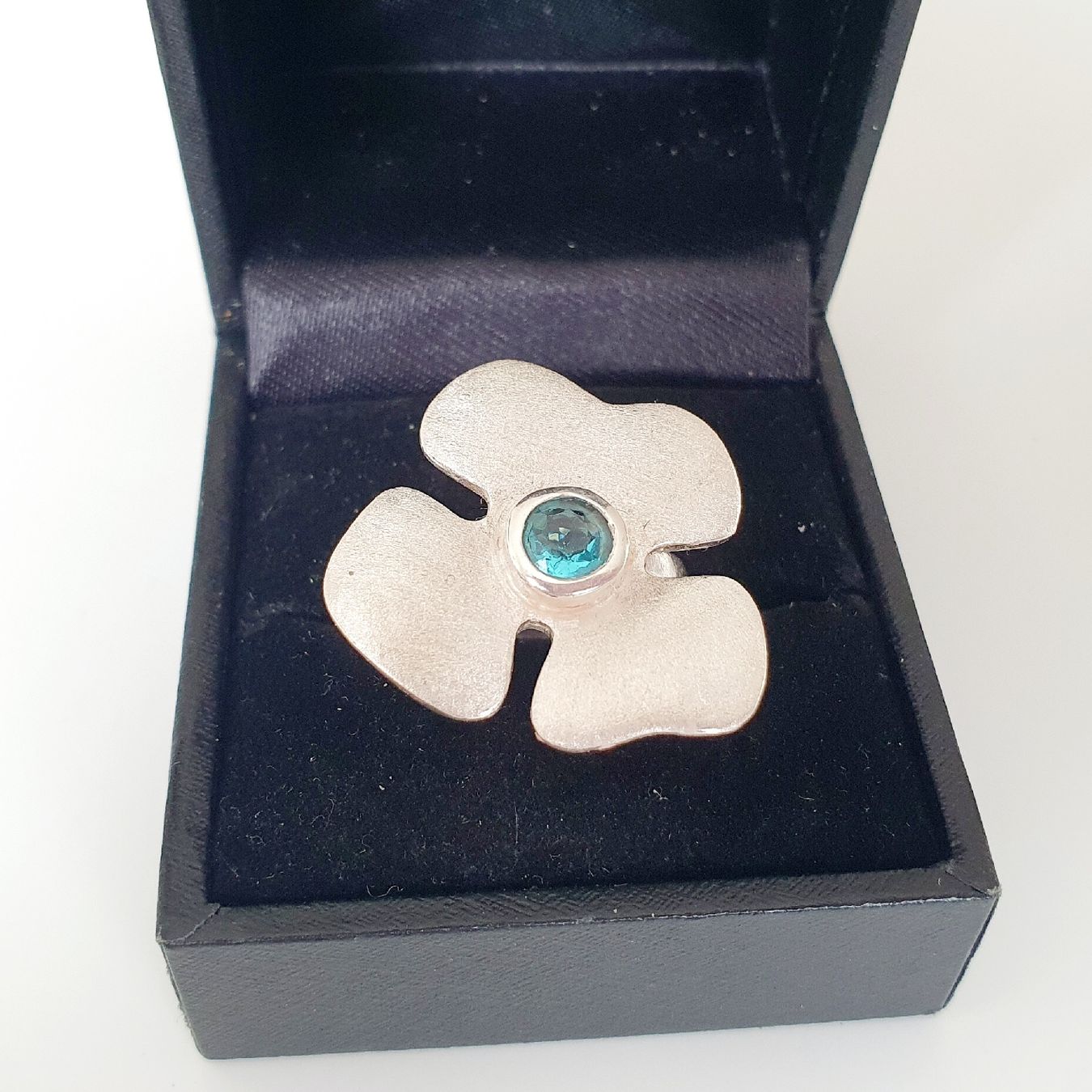 Anelli: Silber Ring 925  Blumenring mit blauem Stein Gr 15,9 mm – Usato da Kreuzlingen venduto da Wunderkiste123 5