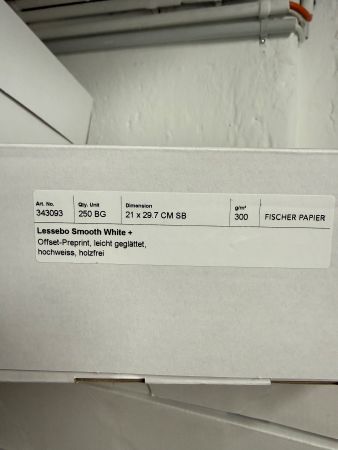 Papier Lessebo Smooth White A4/300gm2/9750 Blatt OVP