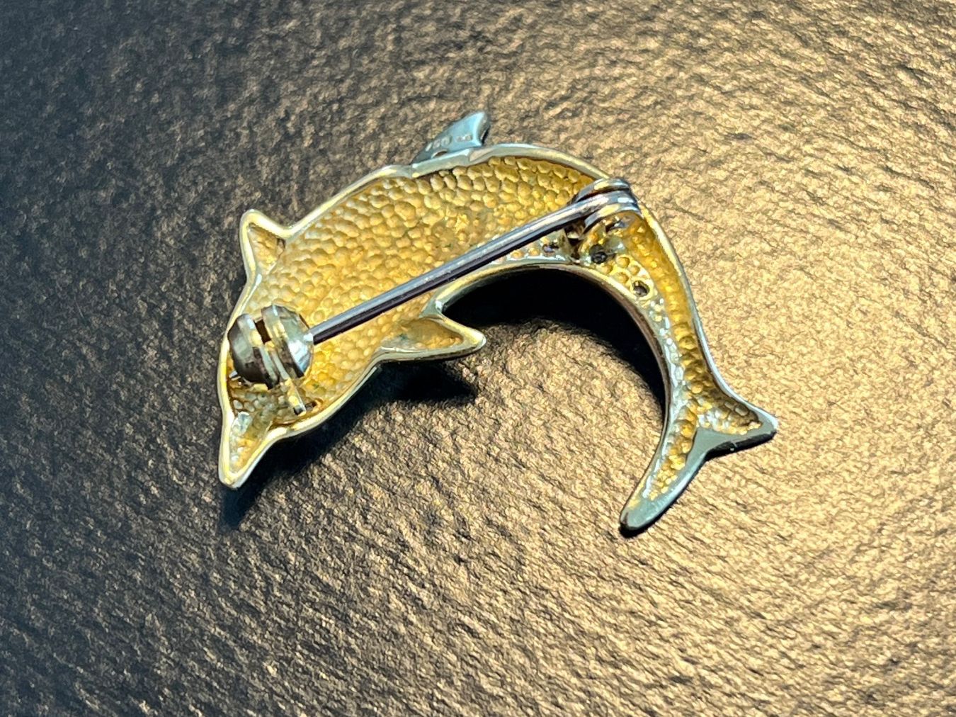 Spille & Fermagli: Delfin Brosche 750 Gold mit Brillanten – Usato da Ossingen venduto da Silver-collector 1