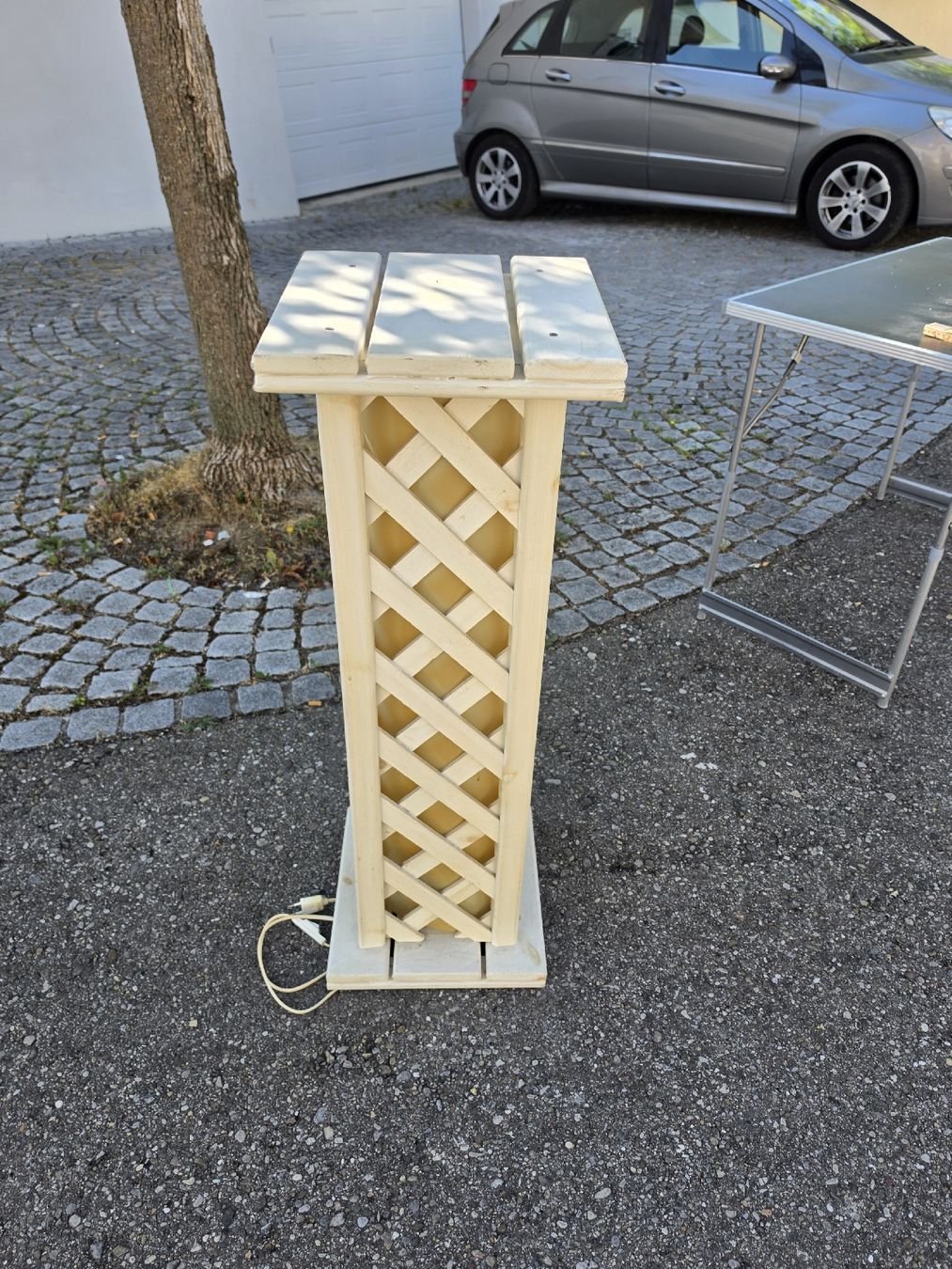 Lampen: Stehlampe Holz Gitter weiss gebraucht.. – Gebraucht aus Mettlen von elios0888 8