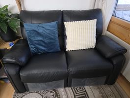 2er Sofa Alicante, Leder schwarz mit elektr. Relaxfunktion