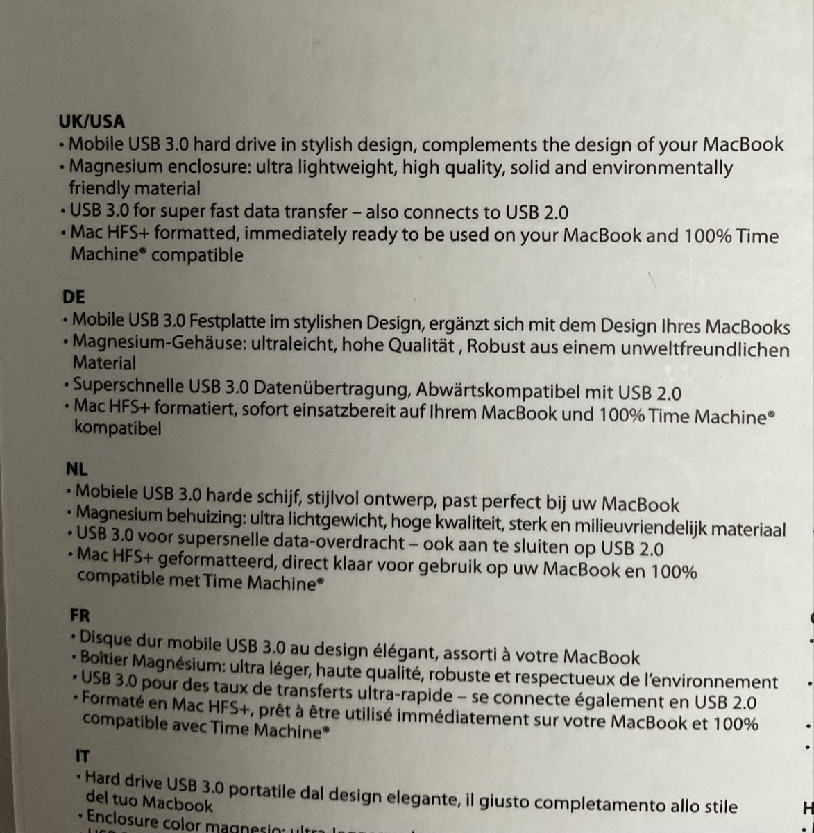 Apple Dischi rigidi: Mobile USB 3.0 Festplatte zu Mac Book – Usato da Goldach venduto da Goldacher1 5