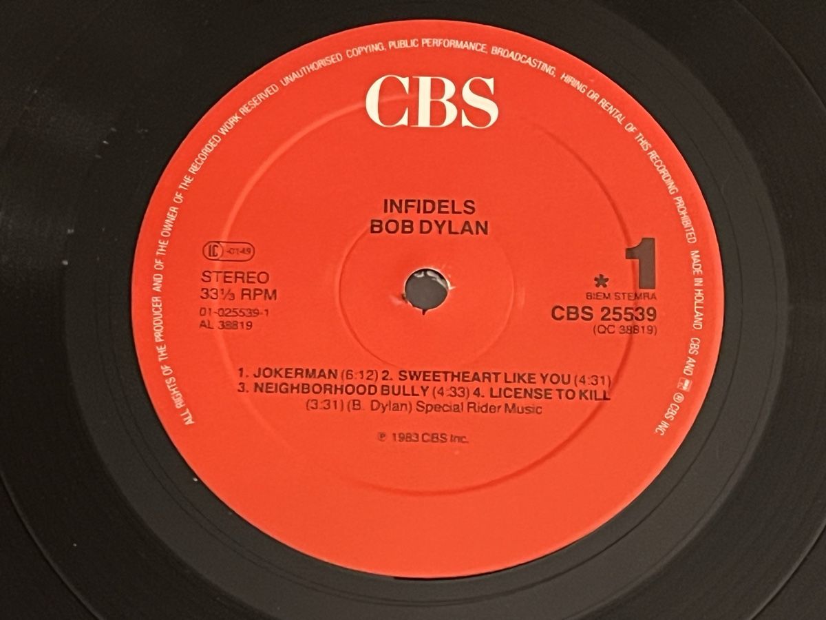 Dischi in vinile: Bob Dylan Infidels Lp Netherlands – Usato da Basel venduto da Vinyloase 3
