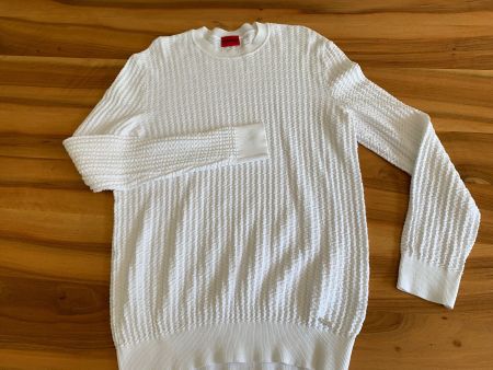 HUGO BOSS weisser Herren Strickpullover Gr. L *NEU*