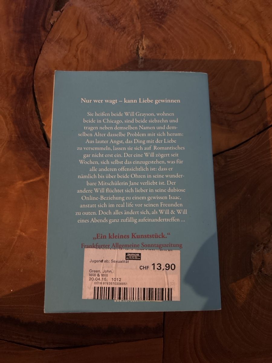 Bücher: WILL & WILL John Green David Levithan Buch gebraucht – Gebraucht aus Egolzwil von ArianeP95 1
