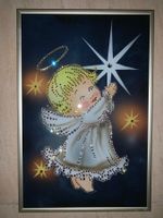 Tableau avec cristaux de Swarovski "Ange et étoile"