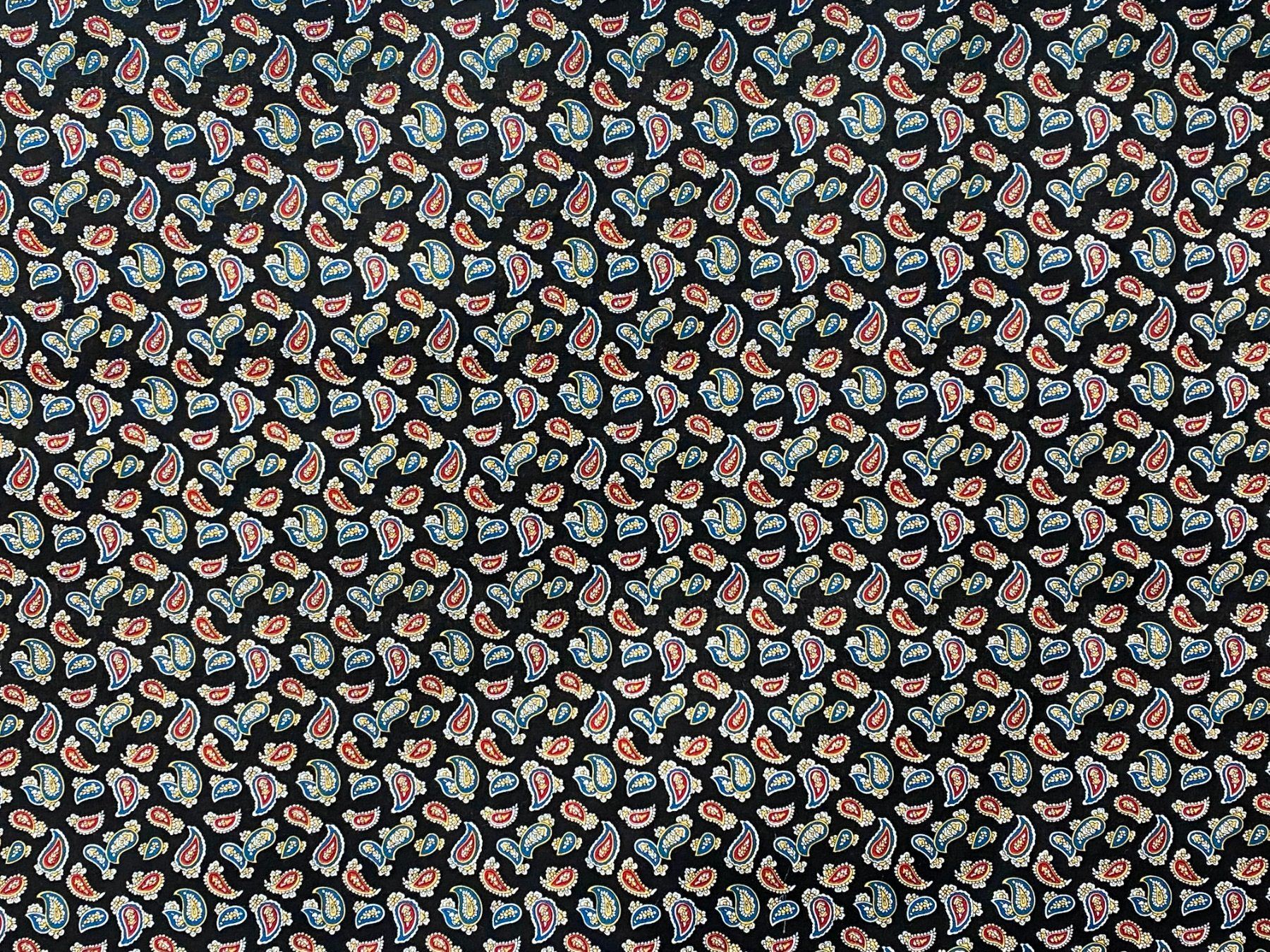 Tessuti: Tissu coton noir imprimé cachemire – Nuovo e nell'imballaggio originale da Préverenges venduto da mam_629h