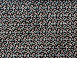 Tissu coton noir imprimé cachemire