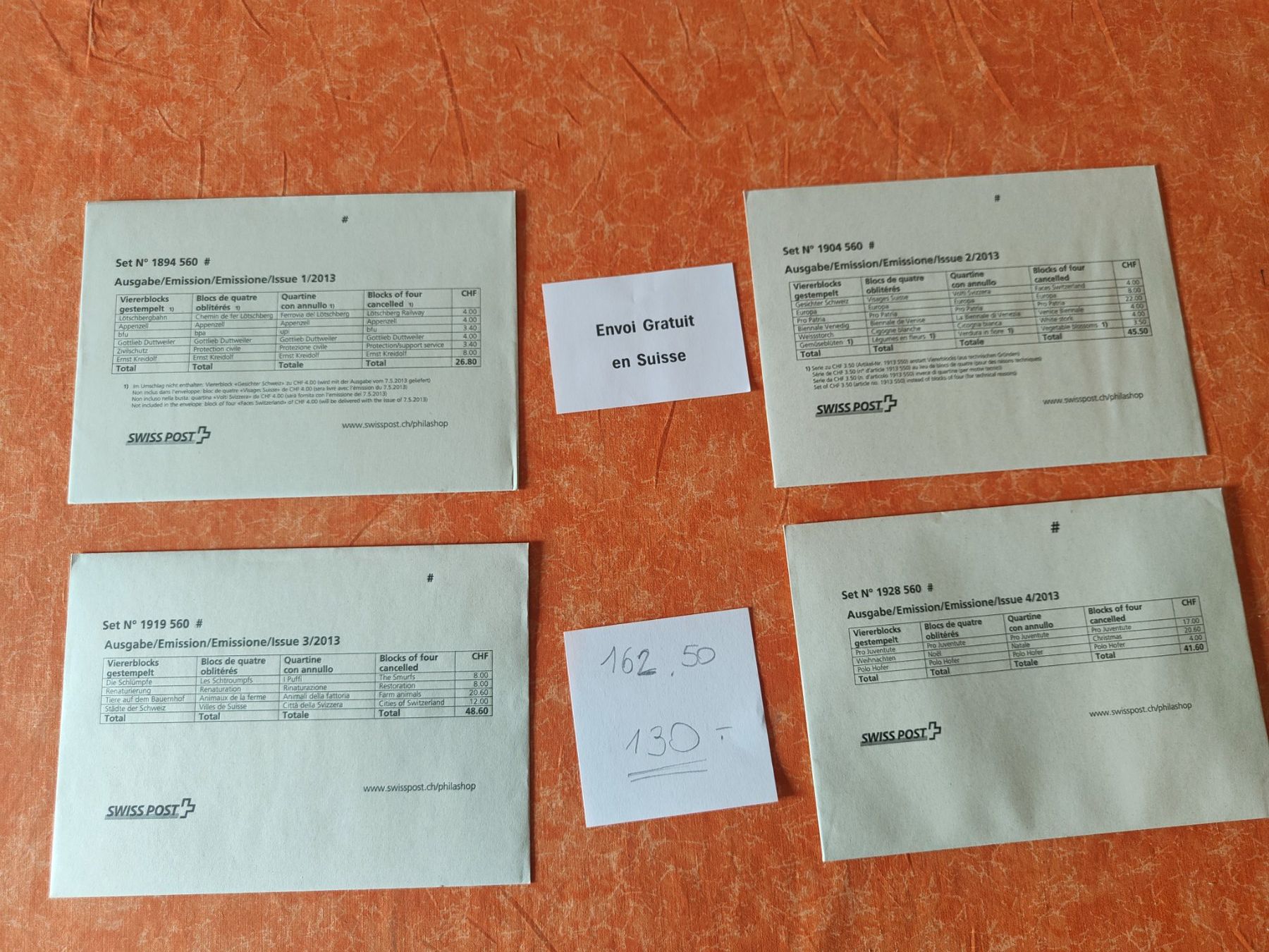 Tutti i francobolli: Timbres 2013 blocs de 4 oblitérés – Nuovo e nell'imballaggio originale da Gryon venduto da Jessicaj87