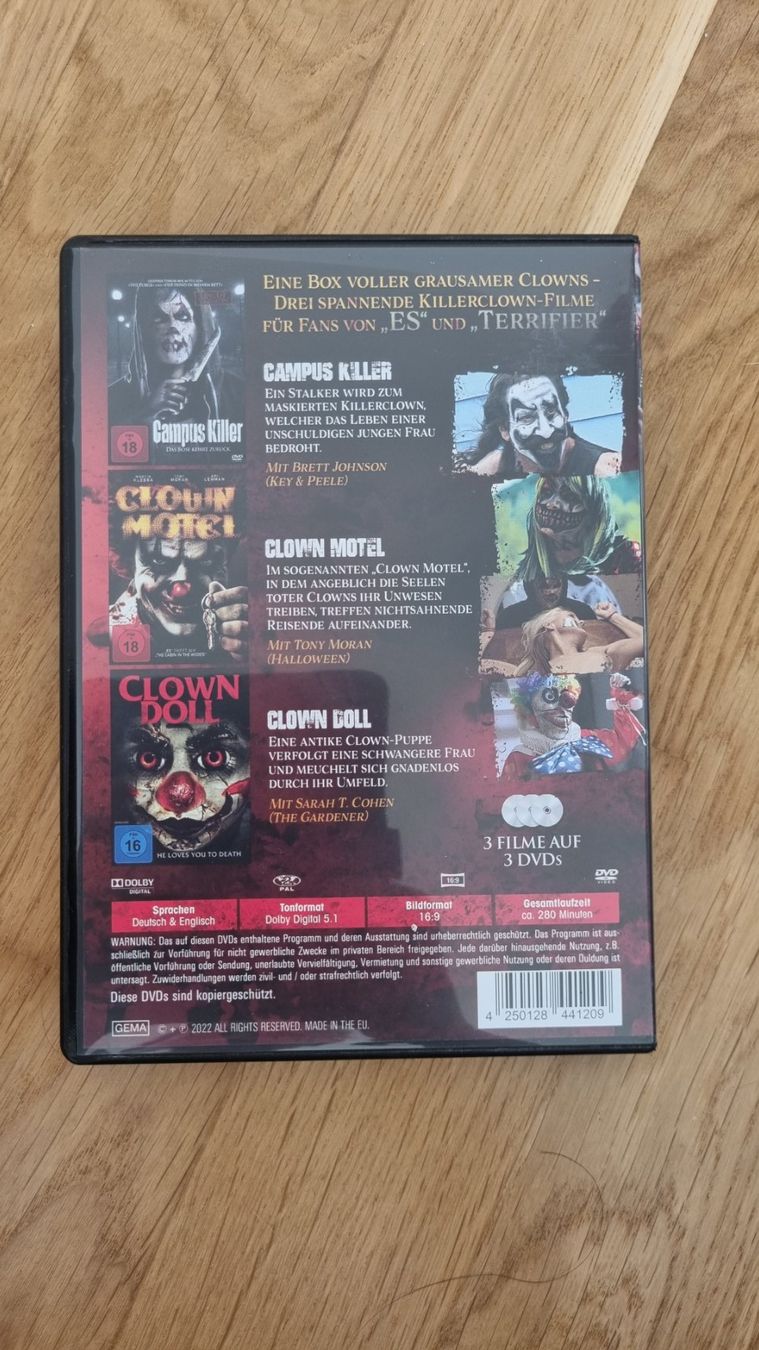 Tutti i DVDs: Horror Clown Filmsamlung ab 18 – Usato da Chur venduto da sinillo 1