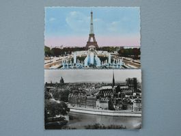 2 ANTIKE ANSICHTSKARTEN PARIS EIFELTURM NOTRE-DAME