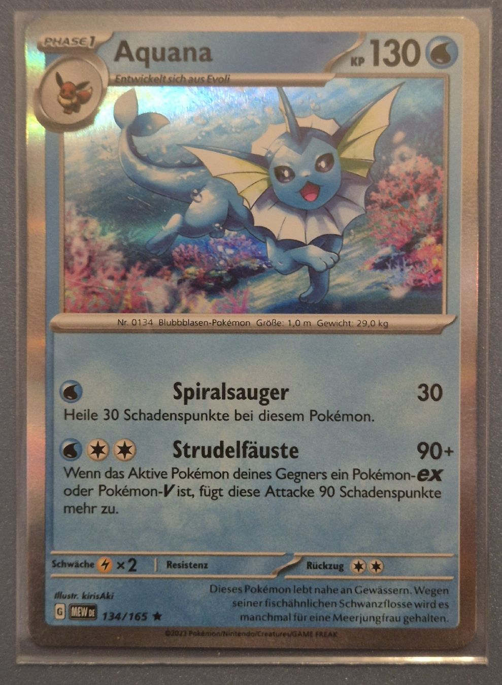 Pokémon Sammelbilder & Trading cards: Pokemon Aquana Holo, Mew151, DE. – Neu (gemäss Beschreibung) aus Zofingen von Noellerbeller