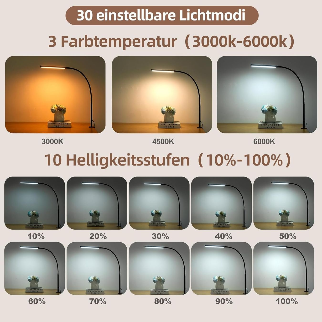 Lampade: LED Schreibtischlampe klemmbar dimmbar augenschonend – Nuovo e nell'imballaggio originale da Neuhausen venduto da apo_zn9s 1
