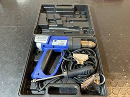 Heissluftfön/Heat Gun, blau, mit Koffer + Zubehör