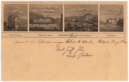 Lugano Privatzudruck auf Ganzsachen-Postkarte von 1893