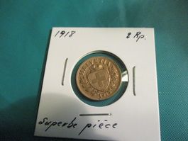 2 Rp 1918  Superbe pièce Superbe qualité