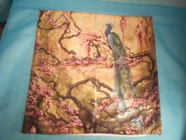 Kissenbezug mit Pfau im Frühling, 45 x 45cm