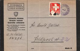Militär : Geb Füs Bat. 85 , Stempel Flieger Beob. Gruppe 7