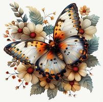 Kreuzstich-Sticken-Geschenk-Handarbeit-Schmetterling 30x30cm