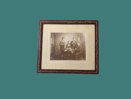 Antike Fotografie, Herrenrunde um 1900, gerahmt, Rarität