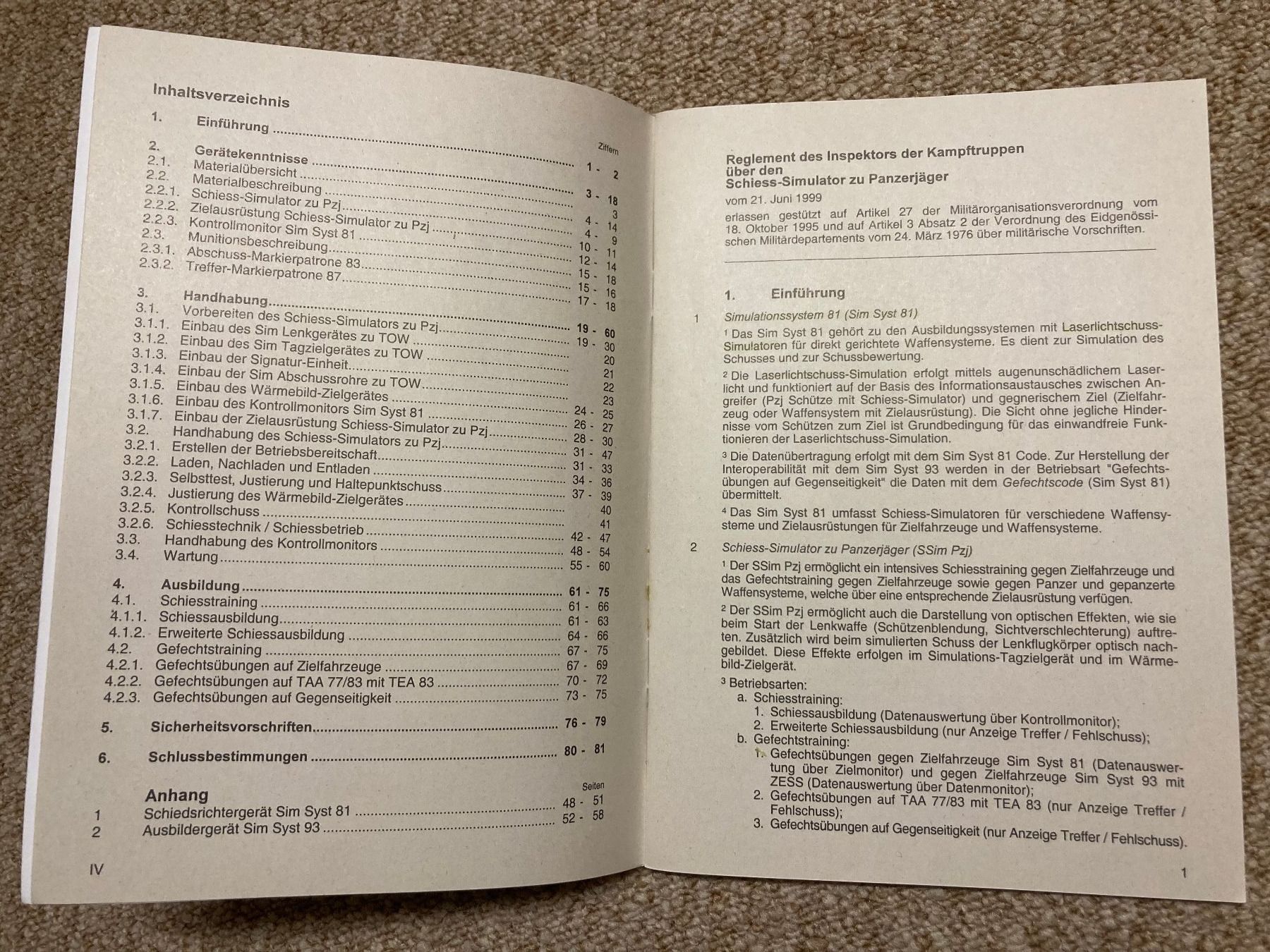 Libri: Reglement: Schiess-Simulator zu Panzerjäger - CH Armee – Usato da Brütten venduto da Hst1 1
