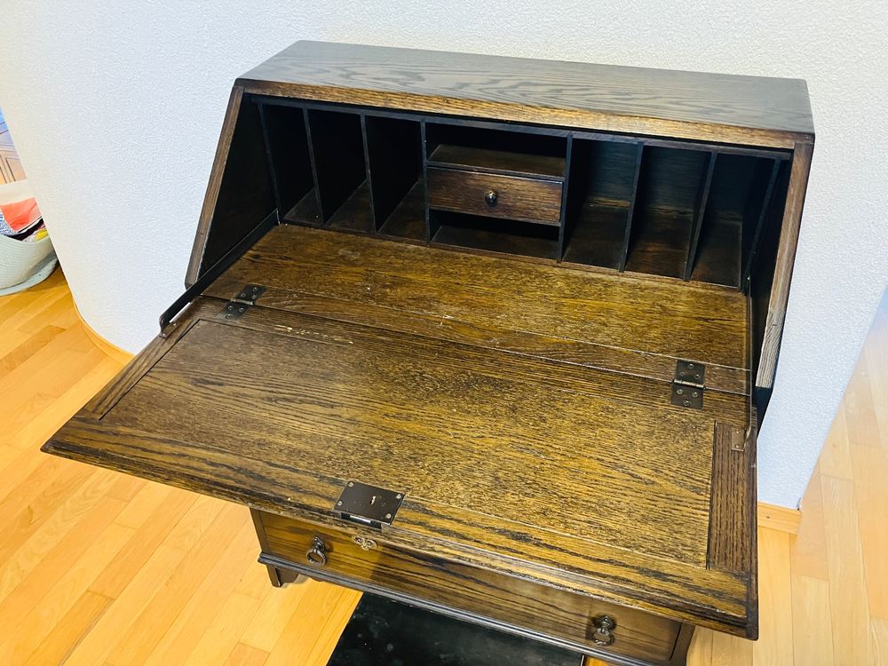 Kleiner Sekretär aus Nussbaumholz braun H92 x B76 x T41cm (Gebraucht ...