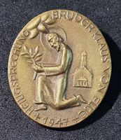 GG049 - Alte Brosche Heiligsprechung Bruder Klaus Flüe 1947