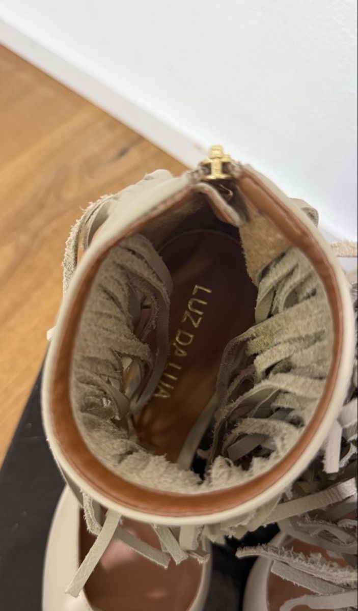 Chaussures femmes: Luz da Lua Sandalen Leder Fransen beige Grösse 39 – Neuf (Voir description) à Horn par FashionFlowerCh 3