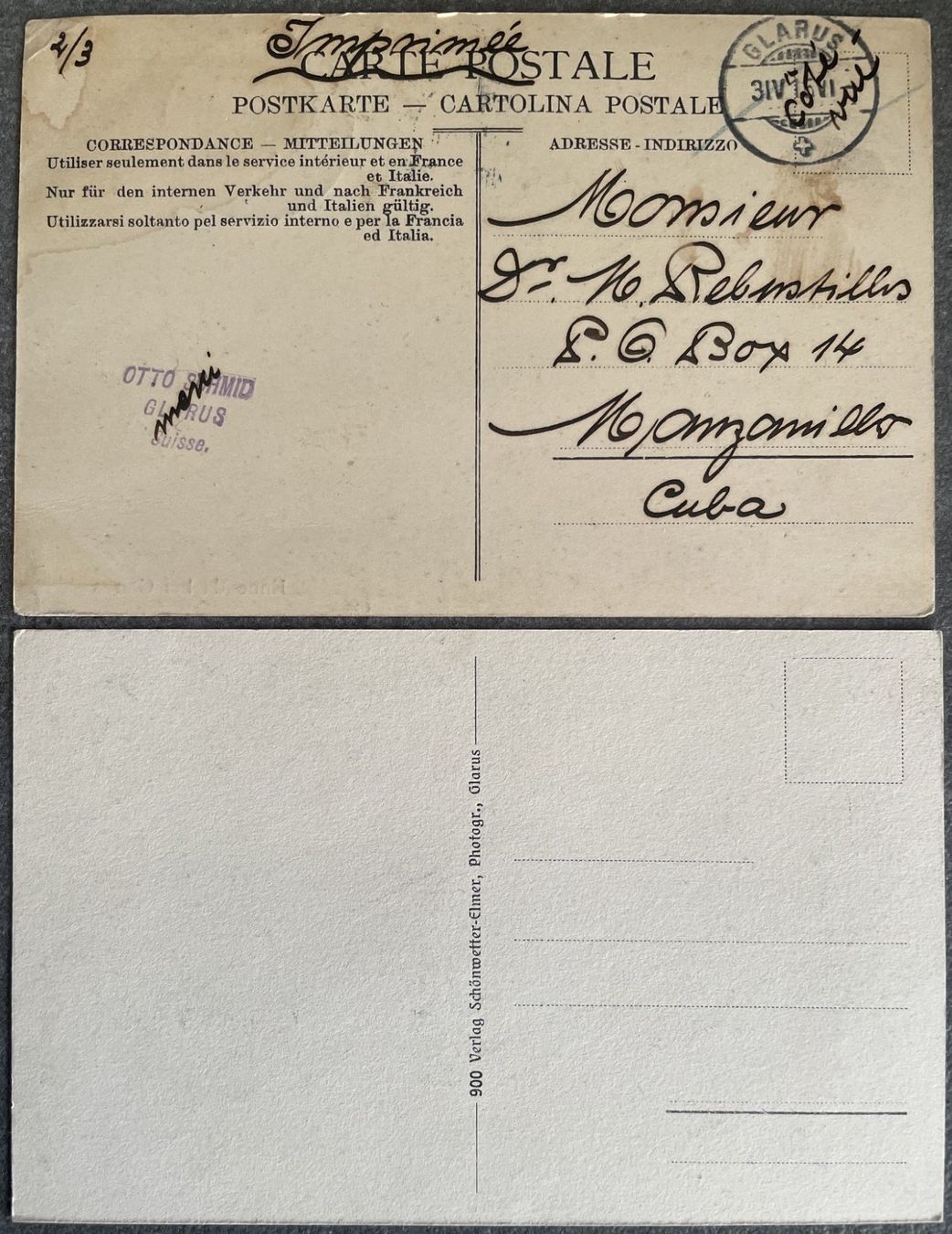 Cartoline postali: Antike Ansichtskarten vom Glarus und Ennenda – Usato da Scuol venduto da SAK 1