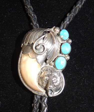 EXKLUSIVE KETTE "INDIAN HANDCRAFT" 925 SILBER LEDER TÜRKIS