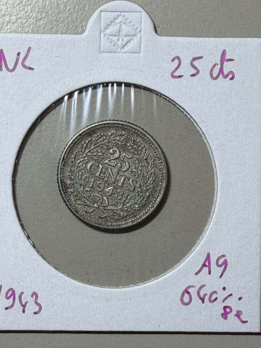 Alle Münzen: Pays-Bas - 25 cents - 1943 - AG  – Gebraucht aus Payerne von Mike1682