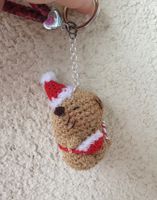 Amigurumi Schlüsselanhänger mit Capybara  Weihnachten