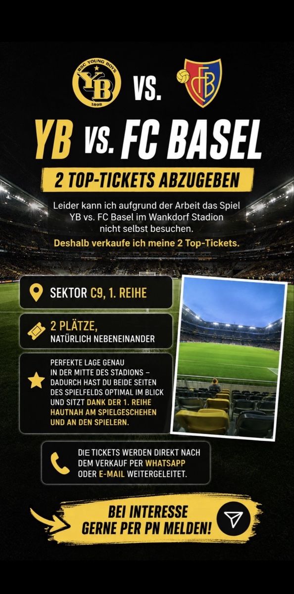 Billets: YB vs FC Basel – Neuf avec emballage d'origine à Langenthal par omar96