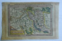 Das Zürichgau. Kolorierter Kupferstich von 1616.