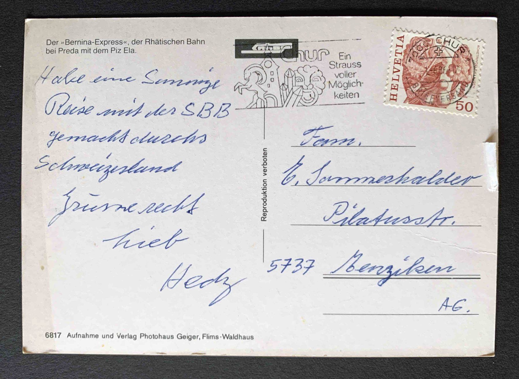 Cartes postales: AK Der Berninaexpress der Rhätischen Bahn bei Preda – D'occasion à Goldau par artelier1 1