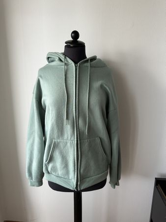 Kapuzenpullover Reissverschluss mintgrün Oversize Grösse M