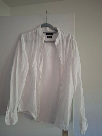 Massimo Dutti Herren Leinenhemd – 100% Linen – Weiss