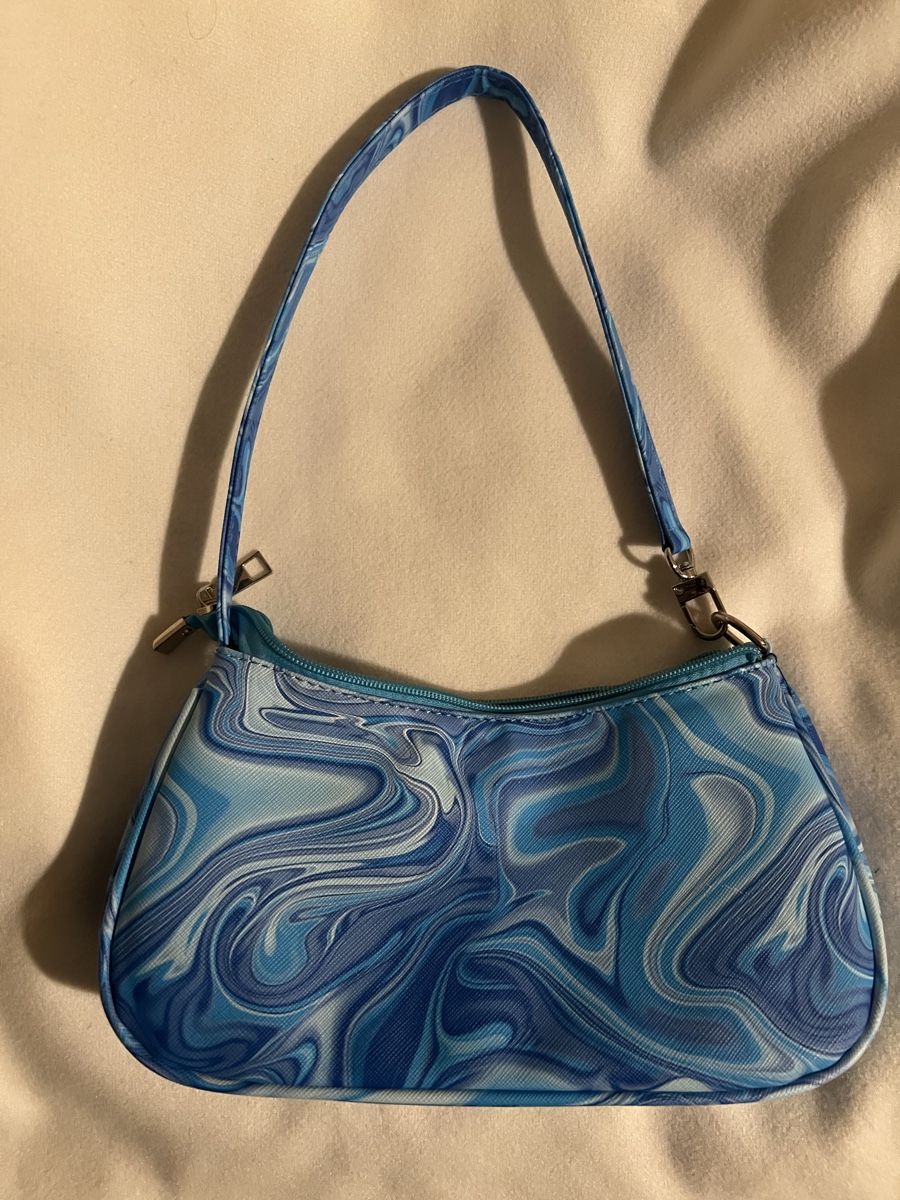 Taschen für Damen: Blaue Schultertasche mit Muster – Neu (gemäss Beschreibung) aus Richterswil von raf_9dxc
