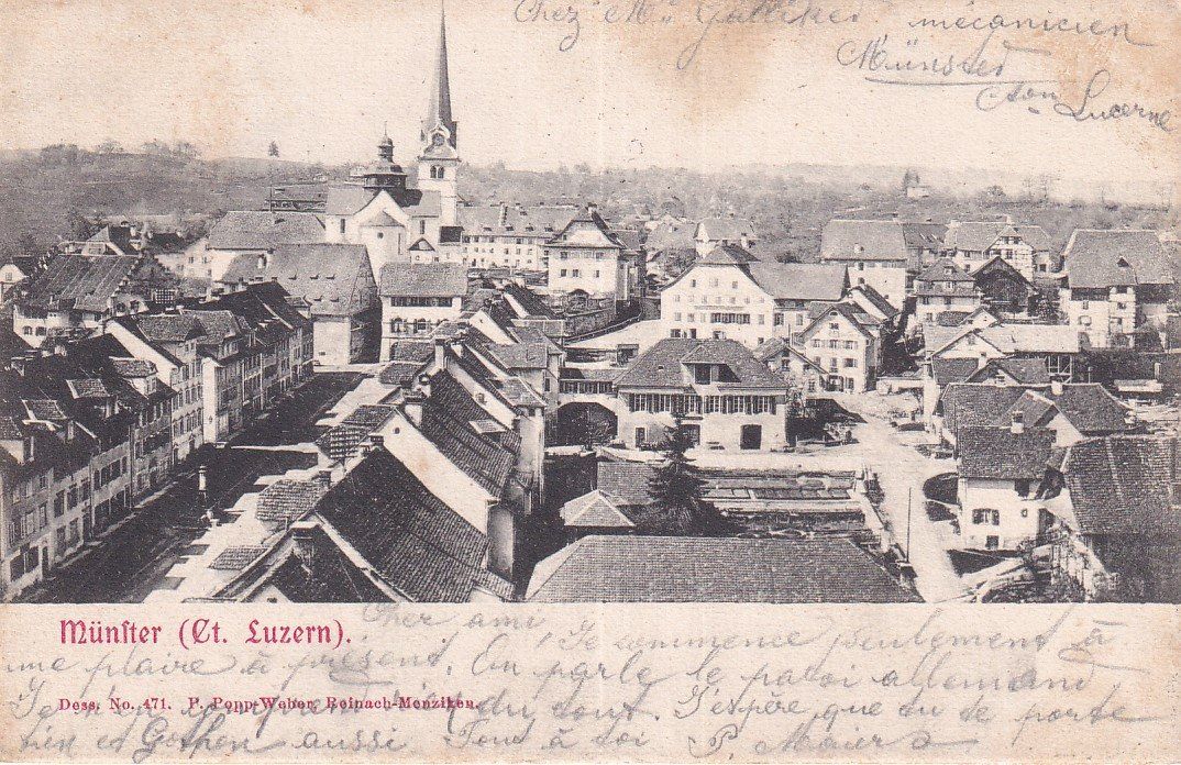Cartoline postali: Münster   LU      um 1903 – Usato da Brig venduto da Valcards54