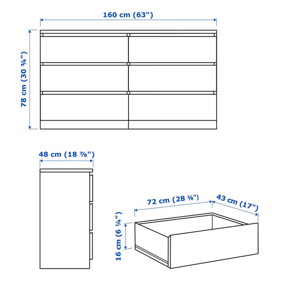 Ikea Kommoden: MALM Kommode mit 6 Schubladen, weiss, 160x78 cm – Gebraucht aus Baden von dinamo123 4