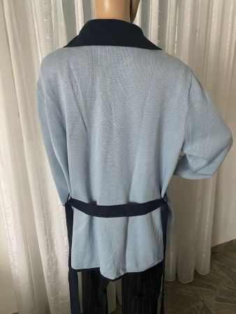 Extravagantes seltenes Twin-Set mit Gürtel, blau, Gr. 46