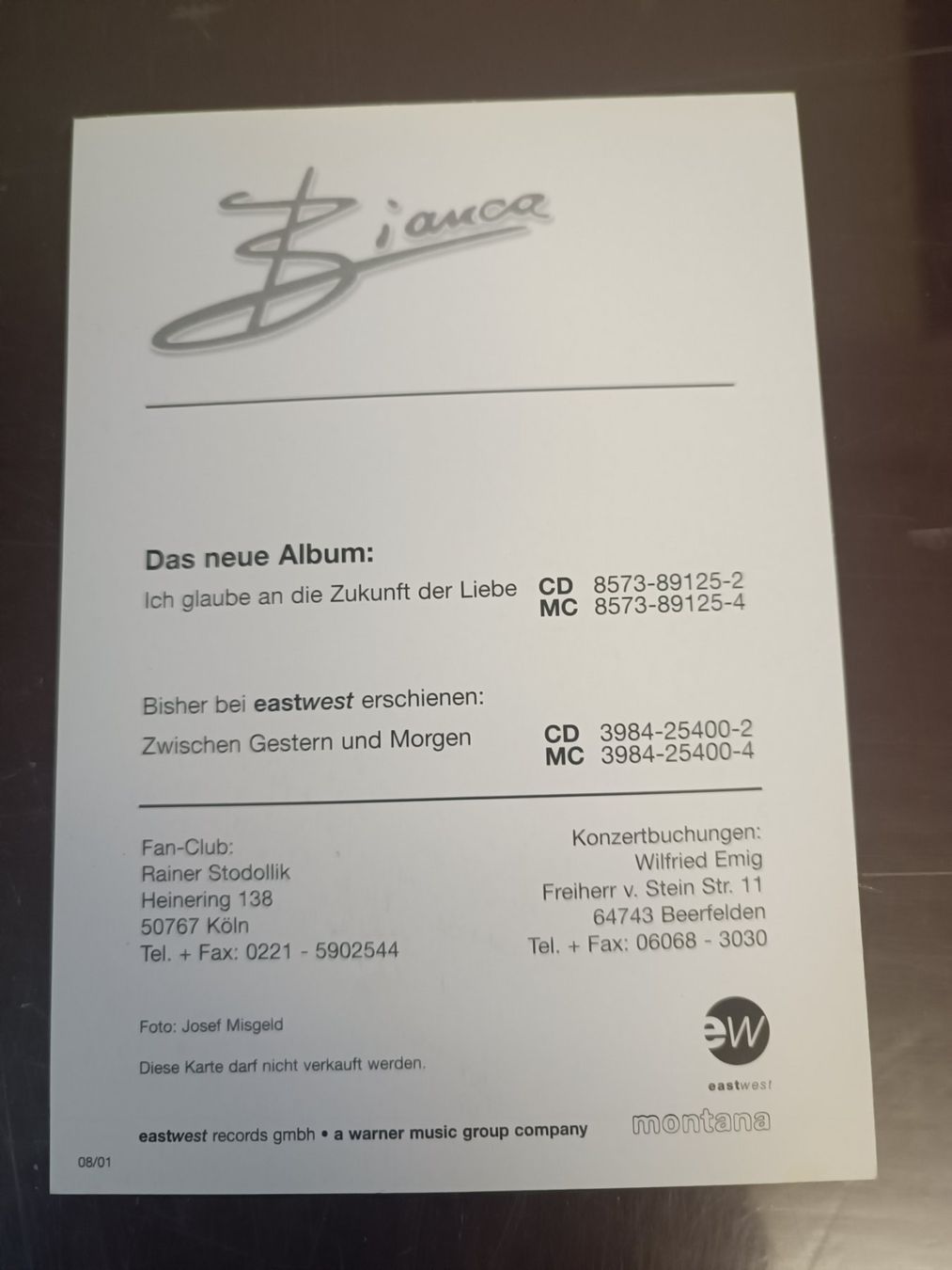 Autografi: Bianca - handsignierte alte Autogrammkarte – Usato da Menziken venduto da Artographs 1