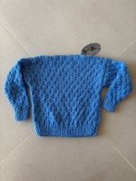 Gestrickter Pullover blau Kinder Grösse 98 neu Handmade