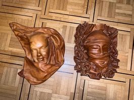 Magnifiques masques Touaregs en cuir moulé marocain