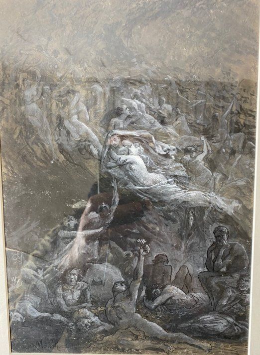 Gemälde: L. Monchot Himmel oder Hölle 43 x 32cm Mischtechnik / Papier – Neu (gemäss Beschreibung) aus Baden von Hug_Mee
