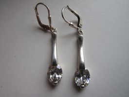 Paar Ohrhänger mit Stein  Silber 925