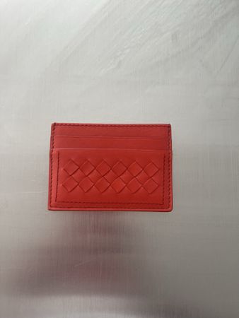 Portacarte Bottega Veneta intrecciato arancione 