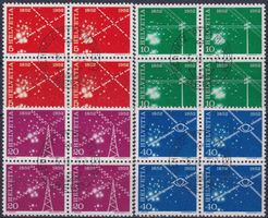 1952, Nr.309-312 Viererblöcke (Nachrichtenwesen): K: 70.-+