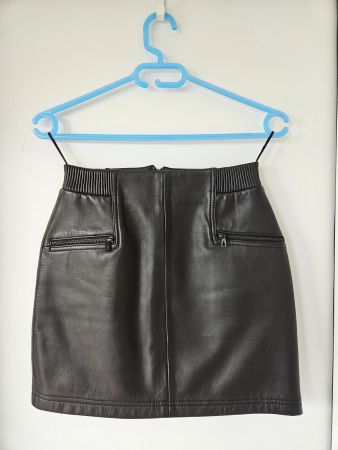100% Leder Minirock (Gr 36) NEU
